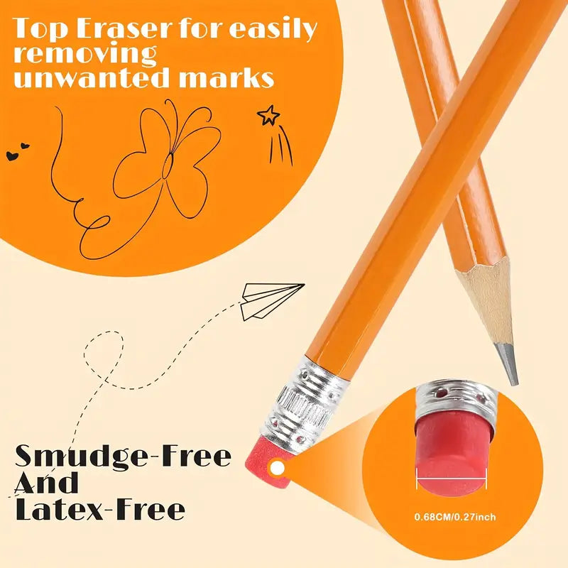 Gelber Bleistift mit Radiergummi fürs Schreiben, Zeichnen und Skizzieren