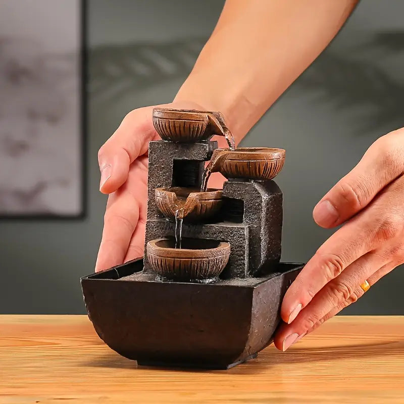 Wasserfall Brunnen, USB-betriebenes Indoor-Desktop-Fließwasser-Feature