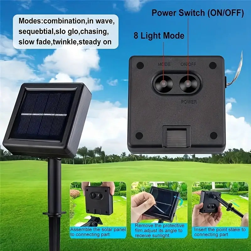 90-Licht-Solar-Feuerwerkslicht, Märchenstern-Feuerwerks-Kronleuchter ( Warmweiss )