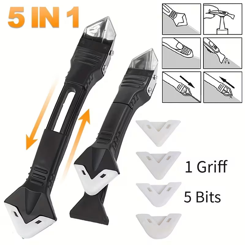 5-in-1 Silikon-Dichtungs-Tool-Kit - Multifunktionales Fugen-Entferner Set