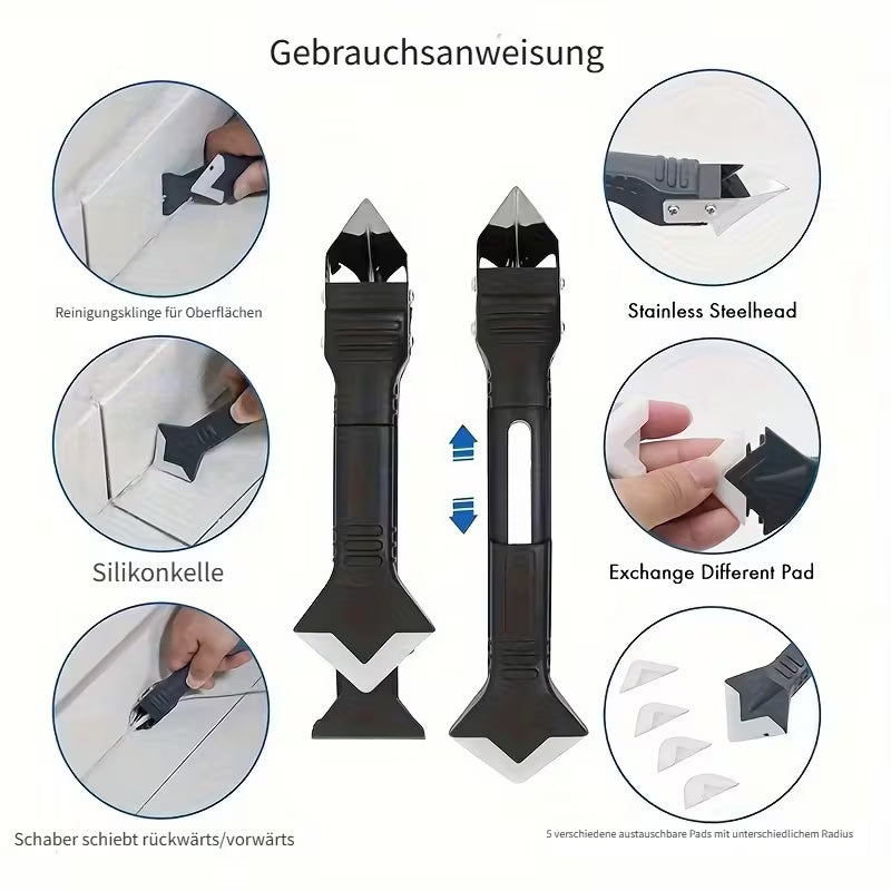 5-in-1 Silikon-Dichtungs-Tool-Kit - Multifunktionales Fugen-Entferner Set