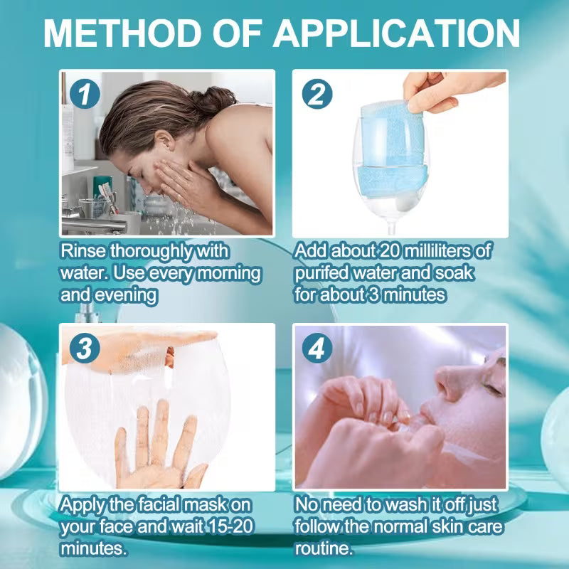 Hyaluronsäure- Sofort-Gel Gesichtsmaske - Einzeln verpackt gefriergetrocknet