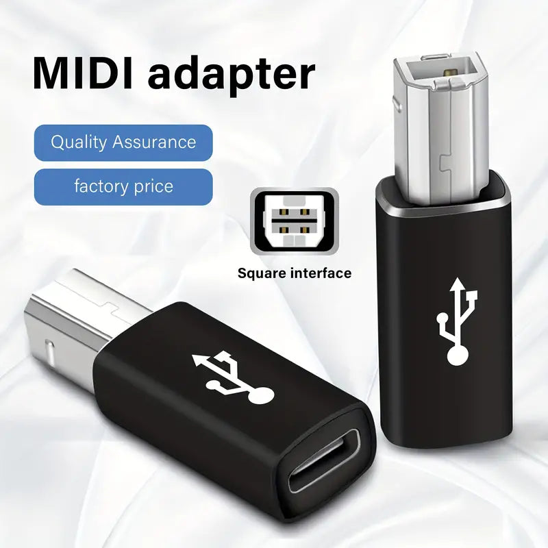 USB-C Buchse auf USB 2.0 B MIDI Adapter für Instrumente/Drucker/Scanner