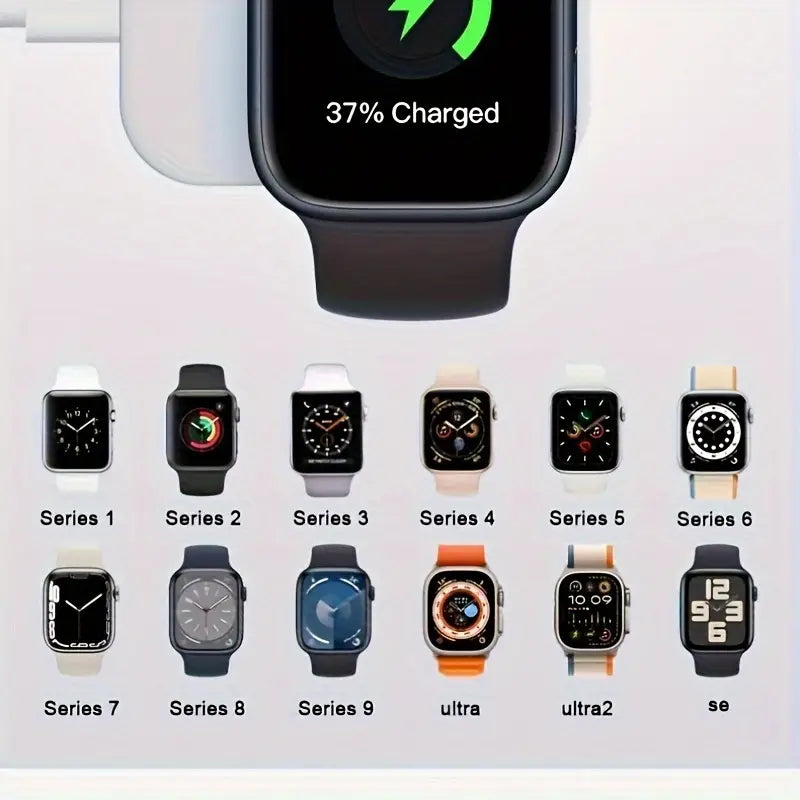 Portabler Wireless Ladeadapter für Apple Watch (USB-C Stecker/Kupplung)