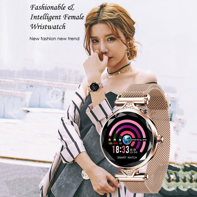 H1 1,04 Zoll IPS-LCD Frauen Smartwatch IP67 Wasserdicht in Gold