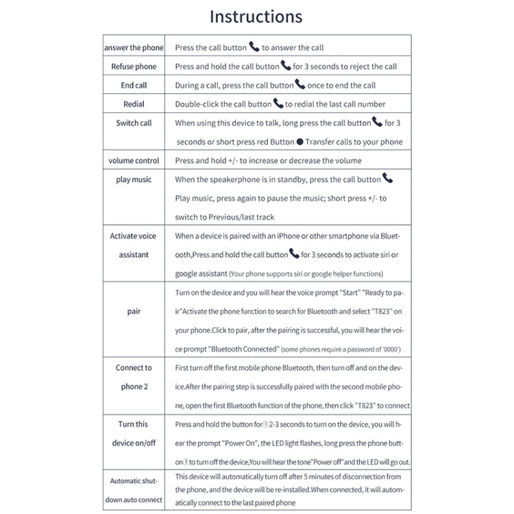 T823 Auto Sonnenblende Bluetooth Freisprecheinrichtung Ruflautsprecher