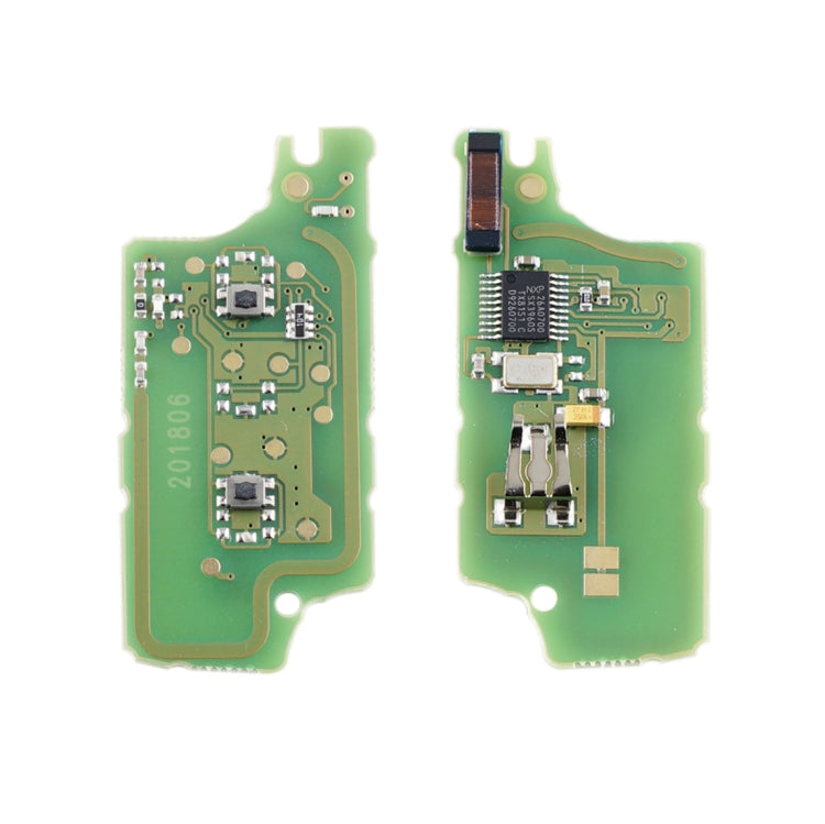 Für PEUGEOT 2 Tasten Intelligenter ferngesteuerter Autoschlüssel mit PCF7961 integriertem Chip & Batterie & Halter & Schlitzschlüsselblatt & FSK-Signal, Frequenz: 433 MHz