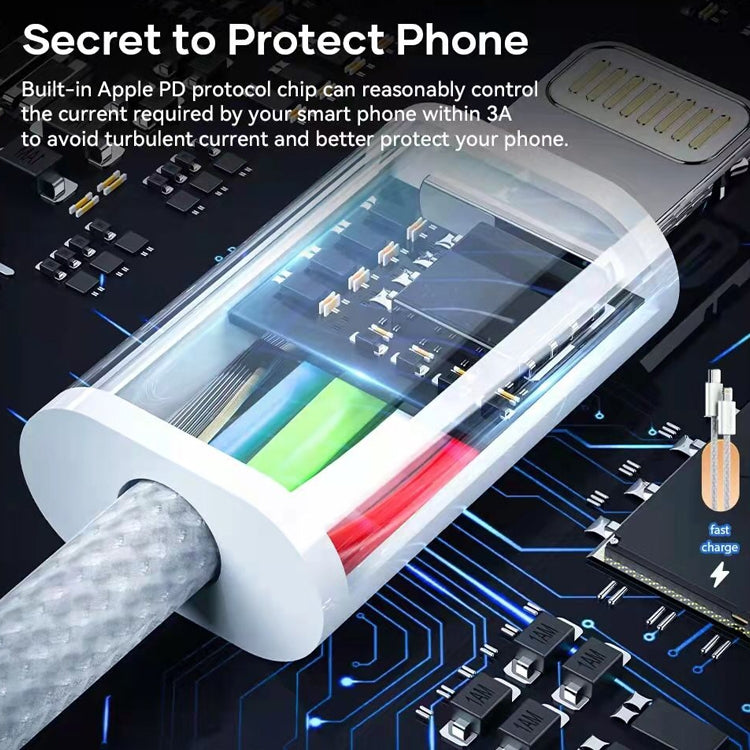 20W PD USB-C / Typ-C bis 8 Pin-Datenkabel, Kabellänge: 1m (weiß)