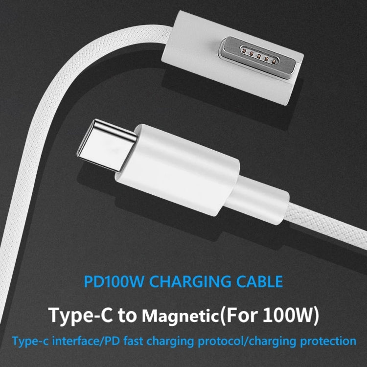 100 W 5-poliges MagSafe 1 (L-förmig) auf USB-C / Typ-C PD-Ladekabel, Kabellänge: 1,8 m