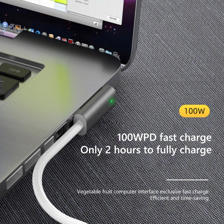 100 W 5-poliges MagSafe 1 (L-förmig) auf USB-C / Typ-C PD-Ladekabel, Kabellänge: 1,8 m