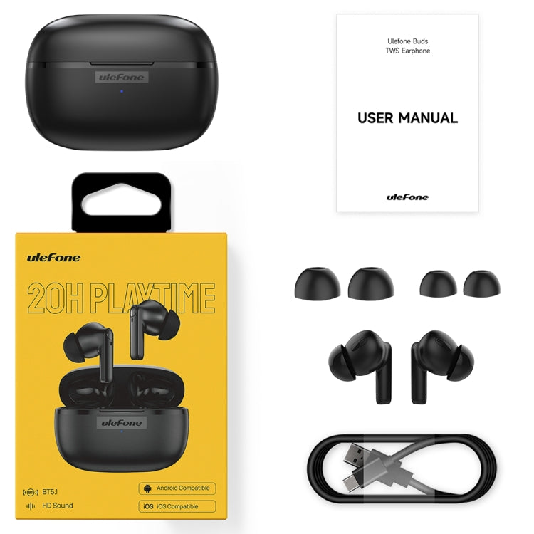Original Ulefone Buds TWS True Wireless Bluetooth-Kopfhörer (Schwarz)