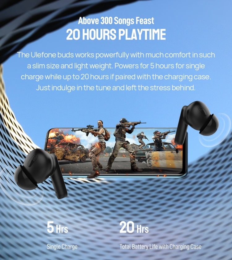 Original Ulefone Buds TWS True Wireless Bluetooth-Kopfhörer (Schwarz)