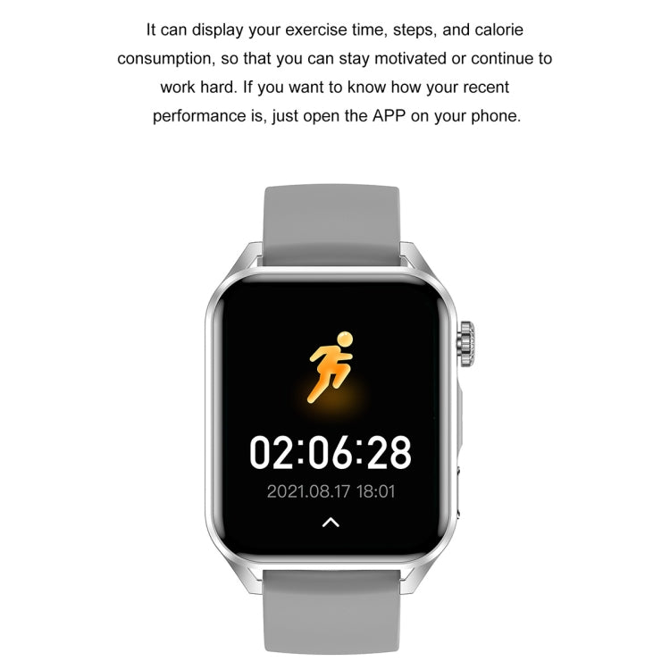 Ochstin 5HK28 1,78-Zoll-Smartwatch mit quadratischem Bildschirm und Silikonarmband