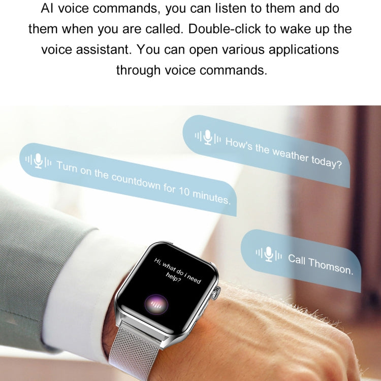 Ochstin 5HK28 1,78-Zoll-Smartwatch mit quadratischem Bildschirm und Silikonarmband