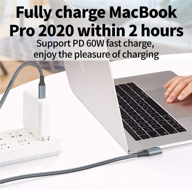 6 m langes USB-C-/Typ-C-zu-USB-C-/Typ-C-Winkelstück, 5 Gbit/s, 60 W, USB 3.1 Gen1, Schnellladen & Daten Synchro.