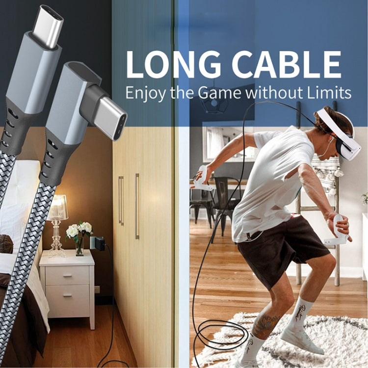 6 m langes USB-C-/Typ-C-zu-USB-C-/Typ-C-Winkelstück, 5 Gbit/s, 60 W, USB 3.1 Gen1, Schnellladen & Daten Synchro.