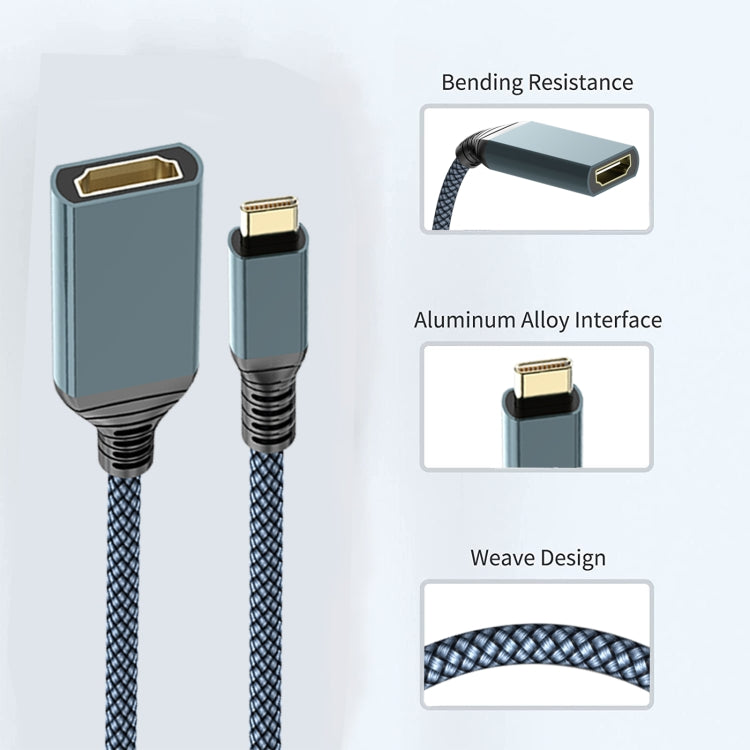 HDMI-zu-USB-C/Typ-C 4K 30Hz HD-Kabel, Länge: 0,2 m