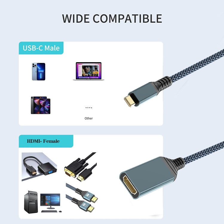 HDMI-zu-USB-C/Typ-C 4K 30Hz HD-Kabel, Länge: 0,2 m