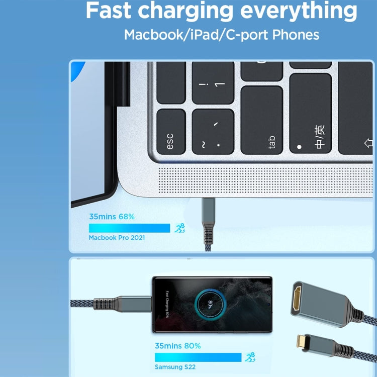 HDMI-zu-USB-C/Typ-C 4K 30Hz HD-Kabel, Länge: 0,2 m