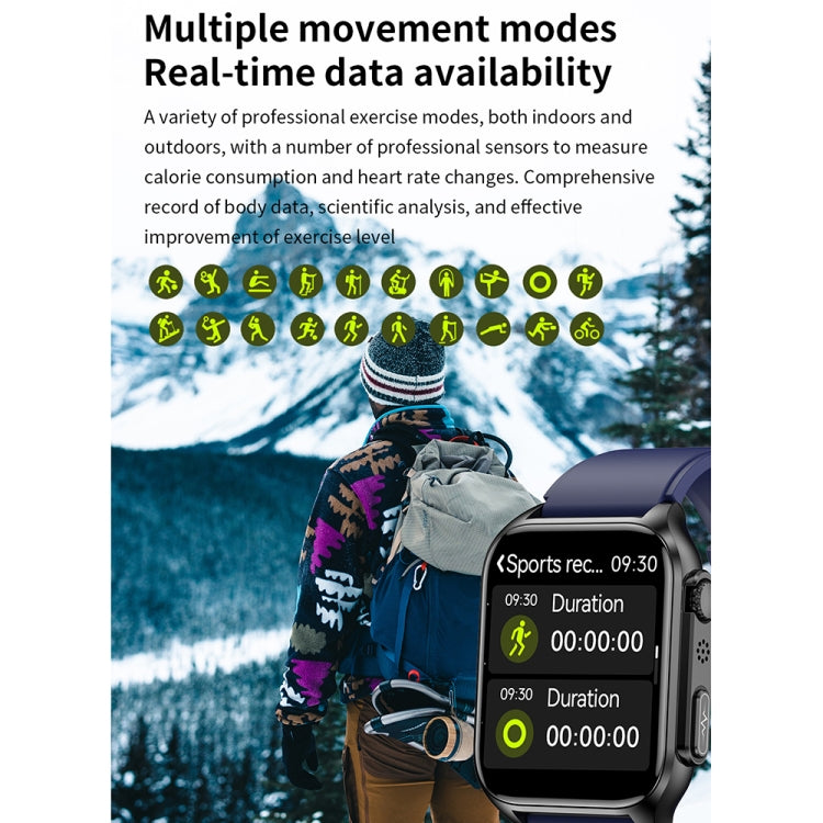 TK12 1,96 Zoll IP67 wasserdichte Lederarmband-Smartwatch unterstützt EKG / Fernfamilienpflege / Bluetooth-Anruf / Körpertemperaturüberwachung, Leather Band (Brown), Leather Band (Black)