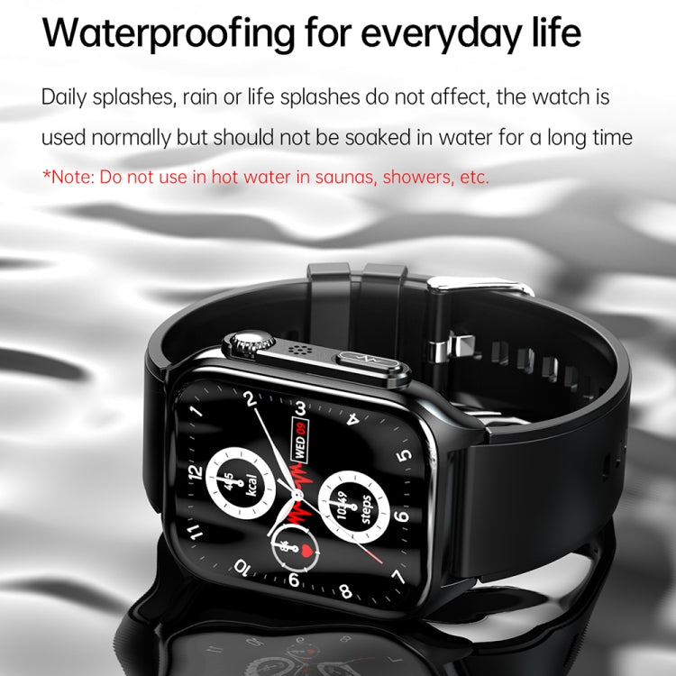 TK12 1,96 Zoll IP67 wasserdichte Lederarmband-Smartwatch unterstützt EKG / Fernfamilienpflege / Bluetooth-Anruf / Körpertemperaturüberwachung, Leather Band (Brown), Leather Band (Black)