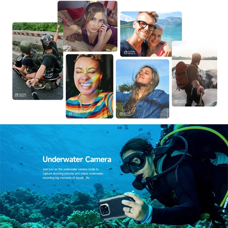 Ulefone Armor 22, 8 GB + 256 GB IP68/IP69K, 6,58 Zoll 4G, NFC, OTG