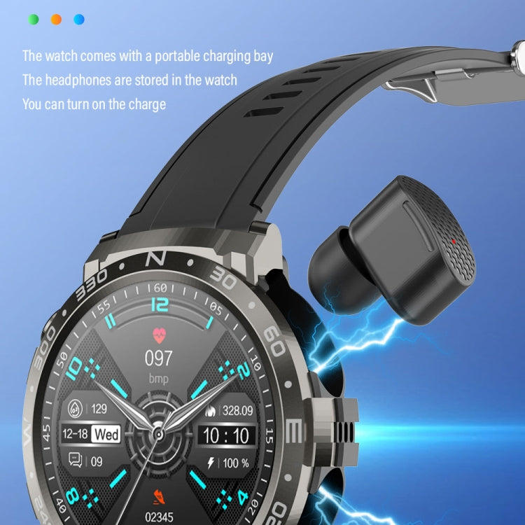 M68 Plus 1,52 Zoll runder Bildschirm 2 in 1 Bluetooth-Kopfhörer-Smartwatch, 512 MB Speicher, unterstützt Gesundheitsüberwachung