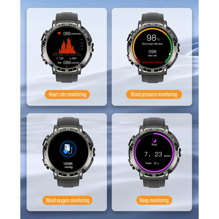 M68 Plus 1,52 Zoll runder Bildschirm 2 in 1 Bluetooth-Kopfhörer-Smartwatch, 512 MB Speicher, unterstützt Gesundheitsüberwachung