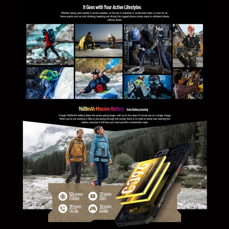 Ulefone Power Armor 18T Ultra Version 5G Robustes Wärmebildtelefon, seitlicher Fingerabdruck, 6,58 Zoll Android 13 MediaTek Dimensity 7050 Octa Core bis zu 2,6 GHz, Netzwerk: 5G, NFC, OTG