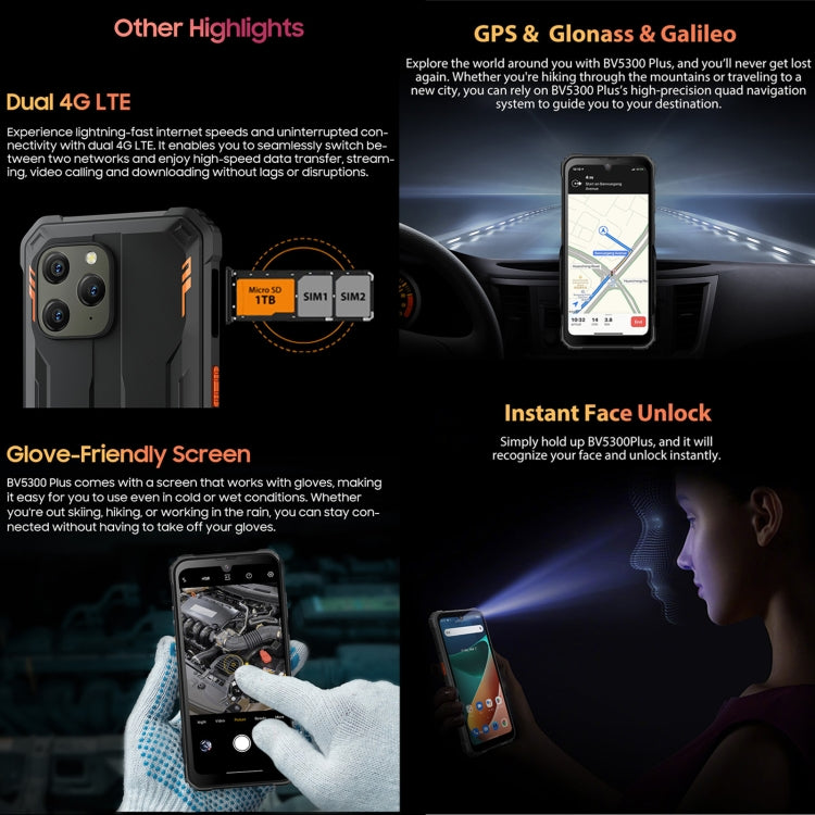 Blackview BV5300 Plus, IP68/IP69K/MIL-STD-810H, 6,1 Zoll Android 13 MediaTek Helio G72 Octa Core, Netzwerk: 4G, OTG