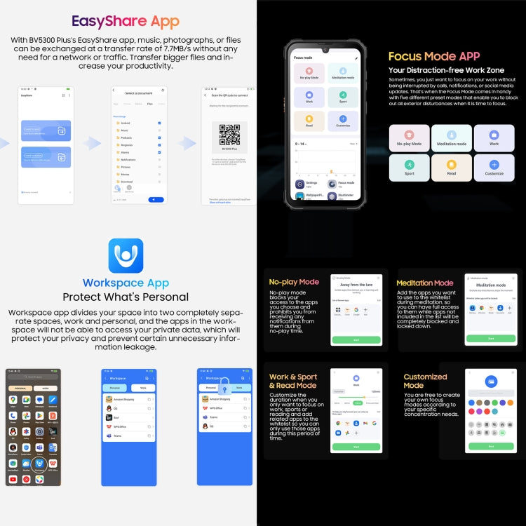 Blackview BV5300 Plus, IP68/IP69K/MIL-STD-810H, 6,1 Zoll Android 13 MediaTek Helio G72 Octa Core, Netzwerk: 4G, OTG