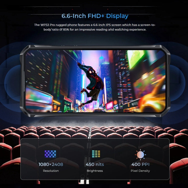 Oukitel WP33 Pro, IP68/IP69K, Fingerabdruckerkennung, 22000 mAh, 6,6 Zoll MediaTek Dimensity 6100+ Octa-Core, NFC, OTG, Netzwerk: 5G