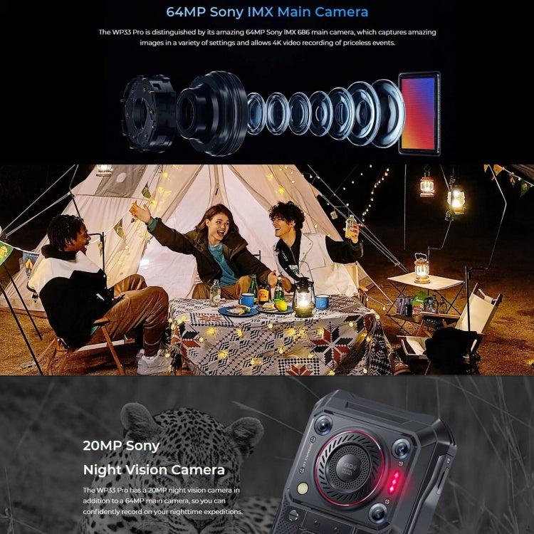 Oukitel WP33 Pro, IP68/IP69K, Fingerabdruckerkennung, 22000 mAh, 6,6 Zoll MediaTek Dimensity 6100+ Octa-Core, NFC, OTG, Netzwerk: 5G