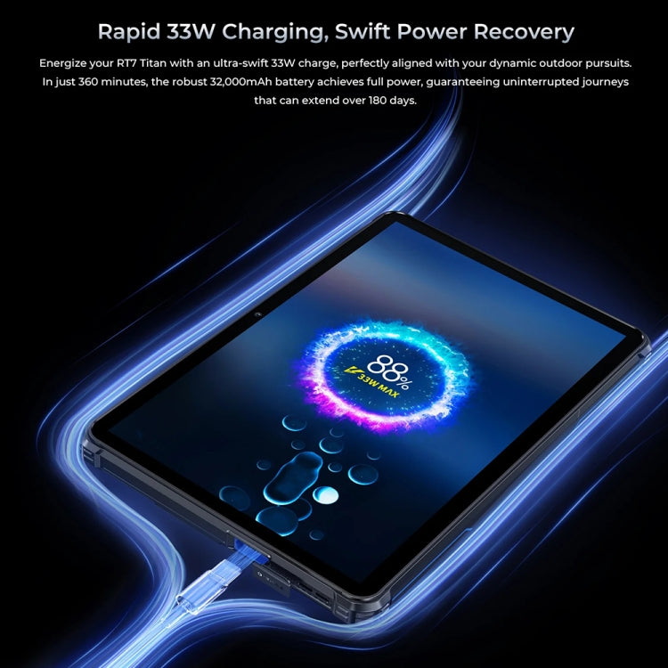 OUKITEL RT7 TITAN 4G Netzwerk IP68/IP69K Robustes Tablet, 10,1 Zoll Android 13 MediaTek MT8788 Octa Core Unterstützung Dual SIM, EU-Stecker, RT7 4G 8GB+256GB