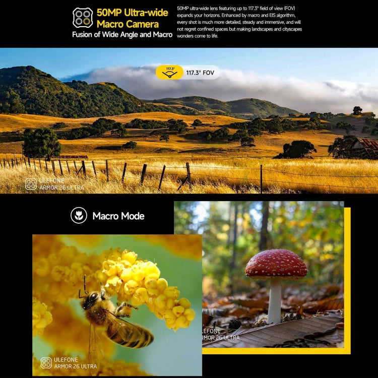Ulefone Armor 26 Ultra Rugged Phone, 6,78 Zoll Android 13 MediaTek Dimensity 8020 Octa Core, Netzwerk: 5G, NFC