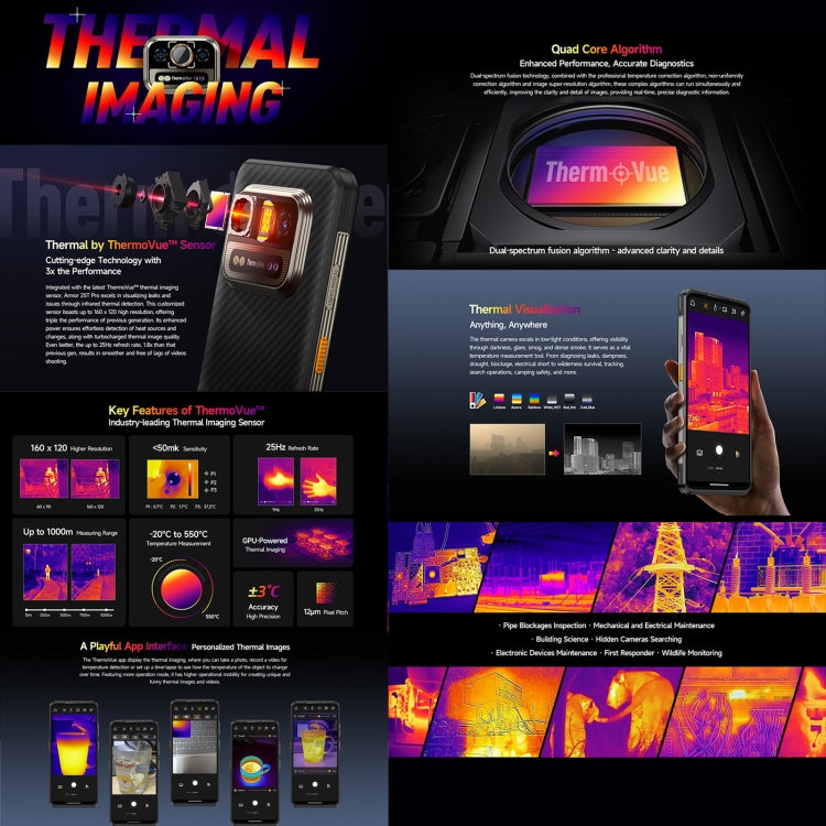 Robustes Ulefone Armor 25T Pro-Telefon, Wärmebildgebung, 6,78 Zoll Android 14 MediaTek Dimensity 6300 Octa Core, Netzwerk: 5G, NFC