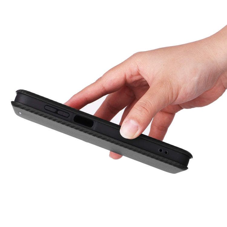 Für Samsung Galaxy M35 Carbon Fiber Texture Flip Leder Handyhülle