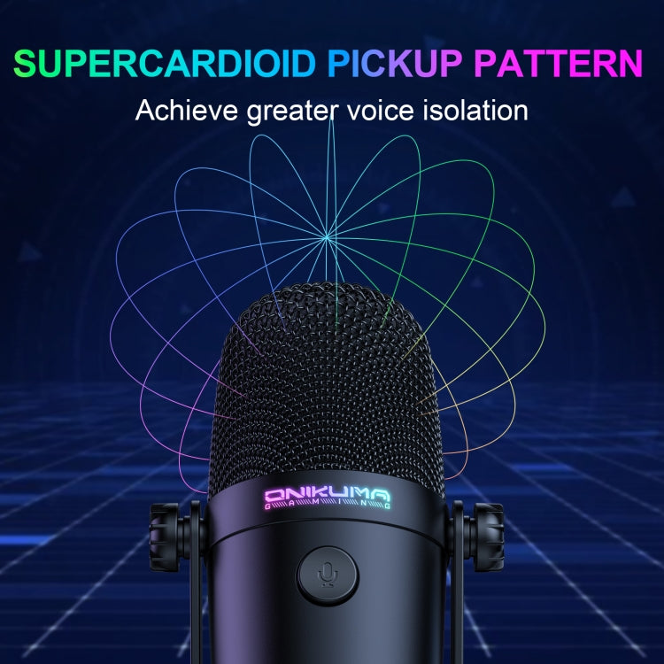 ONIKUMA M830 USB-Desktop-Kondensatormikrofon mit buntem RGB