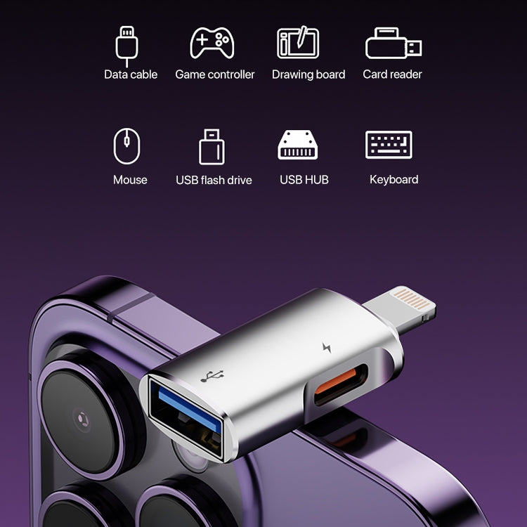 8-Pin auf USB, USB-C / Typ-C OTG-Adapter, 8 Pin to USB, Type-C