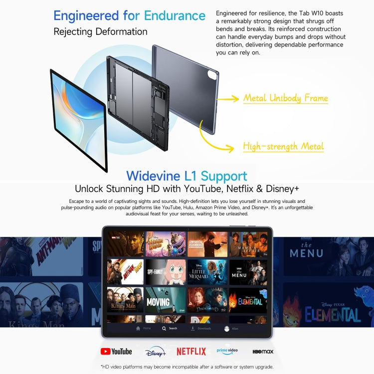 Ulefone Tab W10 WiFi Tablet-PC, 4 GB + 128 GB, 10,1 Zoll Android 14