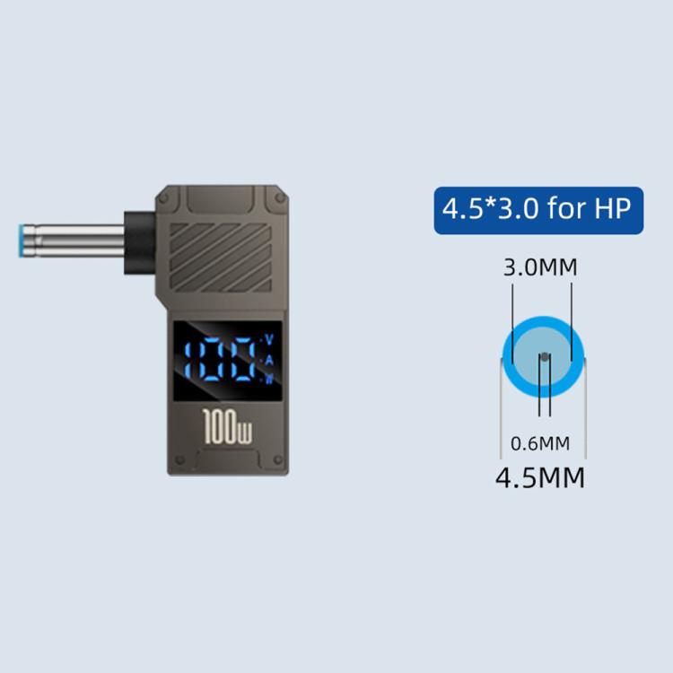 Für HP 100-W-Computer-Lade-Digitalanzeigeadapter (Typ C auf DC 4,5 x 3,0 mm)