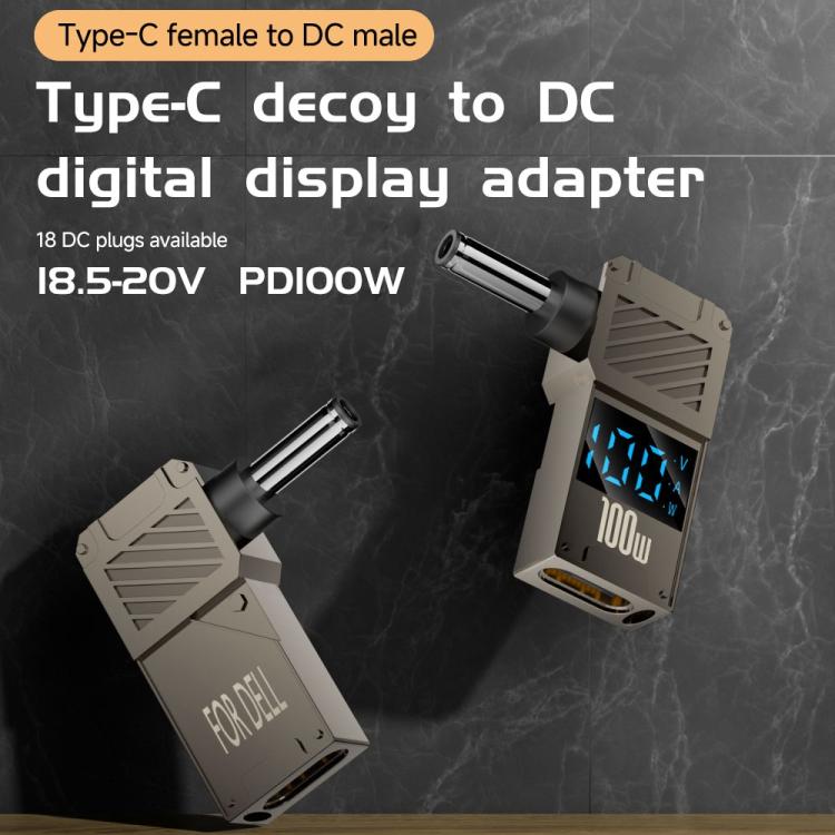 Für HP 100-W-Computer-Lade-Digitalanzeigeadapter (Typ C auf DC 4,5 x 3,0 mm)