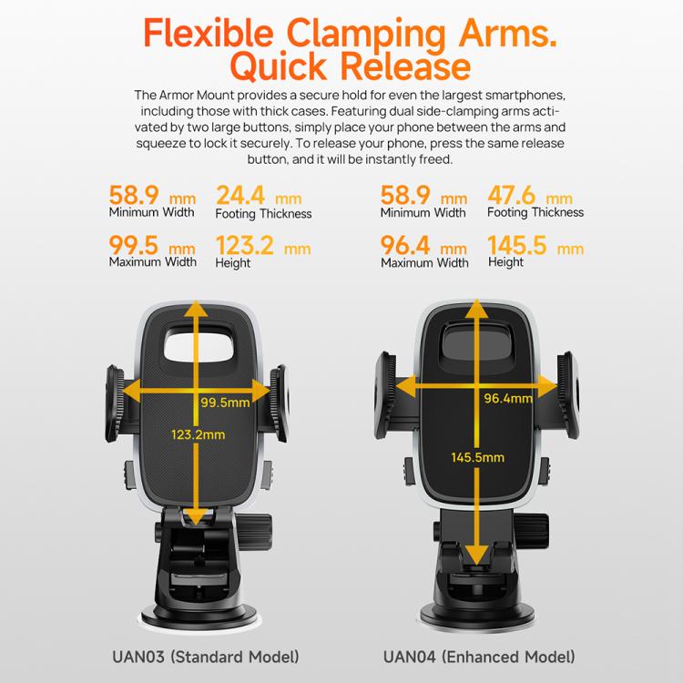 Ulefone UAN04 Armor Mount Autotelefonhalter, verbessertes Modell