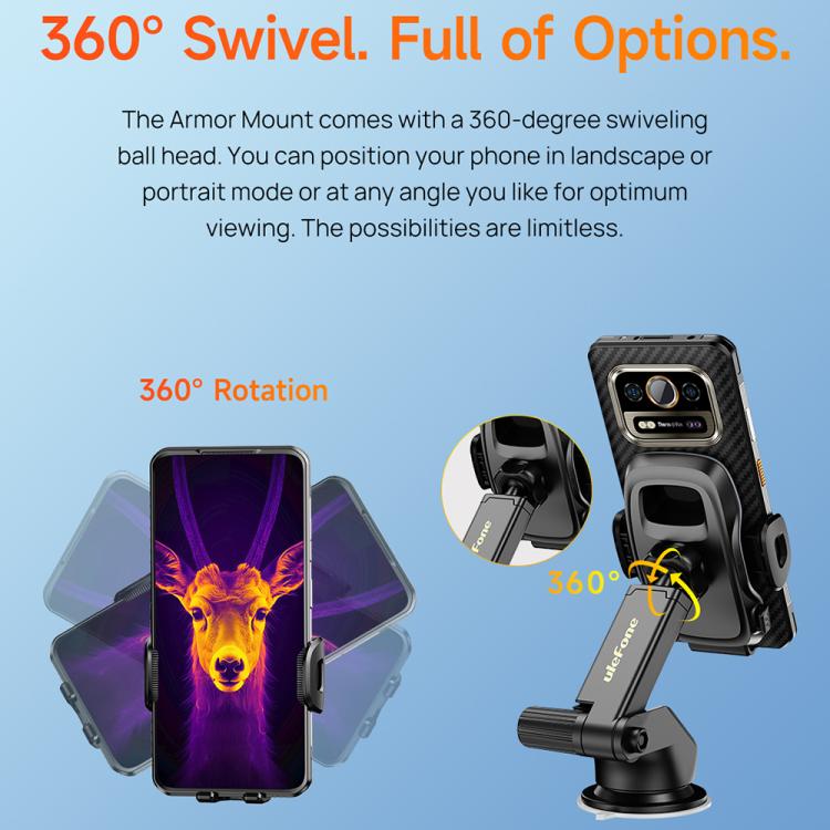 Ulefone UAN04 Armor Mount Autotelefonhalter, verbessertes Modell