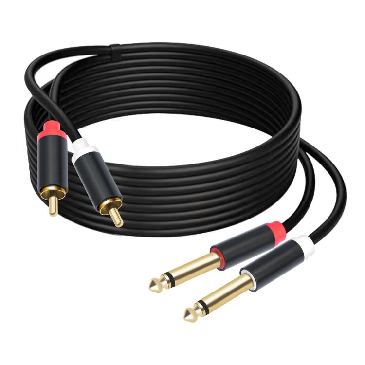 2 RCA to 2x6.35mm Male Mixing Consoles Audio Connection Cables, 1.5m, 3m, 5m