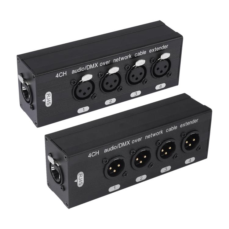 4-Kanal XLR-Stecker auf Buchse Expander-Splitter-Breakout-Box RJ45 Ethernet-Erweiterung