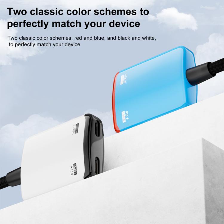 2-in-1-AR-Konverter mit vollem Funktionsumfang: USB-C auf Dual-USB-C (Schwarz/Weiß)