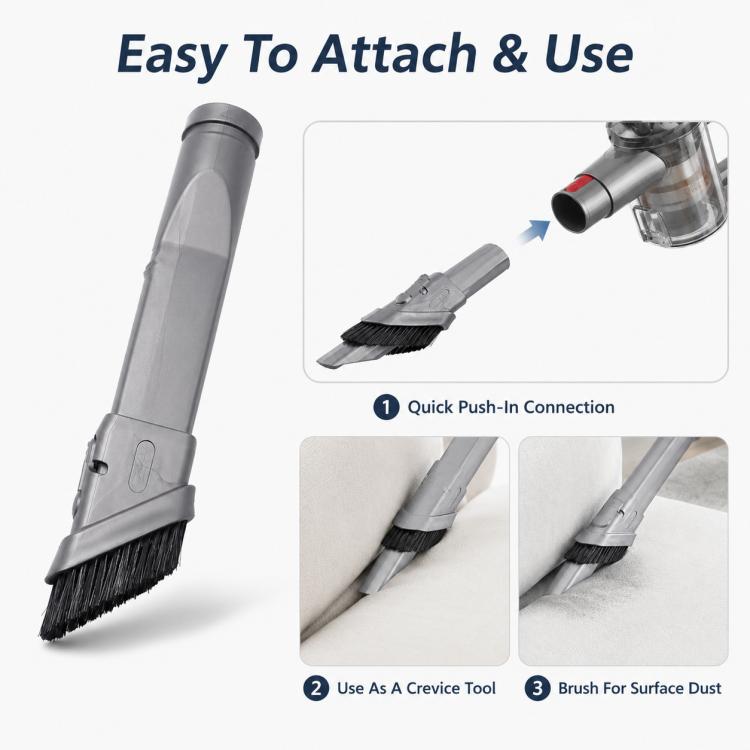 Zubehör für Dyson V6 / DC35 / DC47 / DC52 / DC63 Staubsauger, Retractable Stiff Bristle Narrow Brush Head
