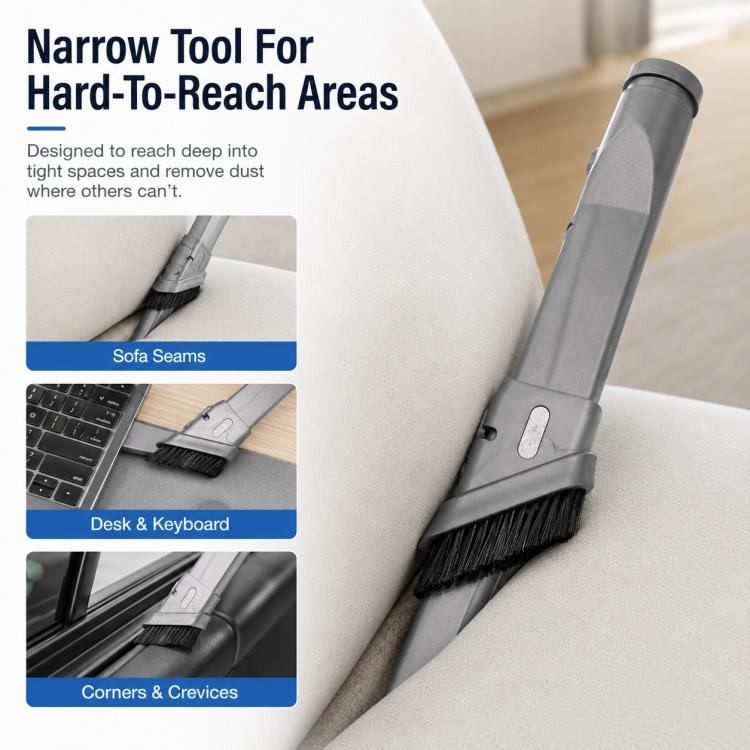 Zubehör für Dyson V6 / DC35 / DC47 / DC52 / DC63 Staubsauger, Retractable Stiff Bristle Narrow Brush Head