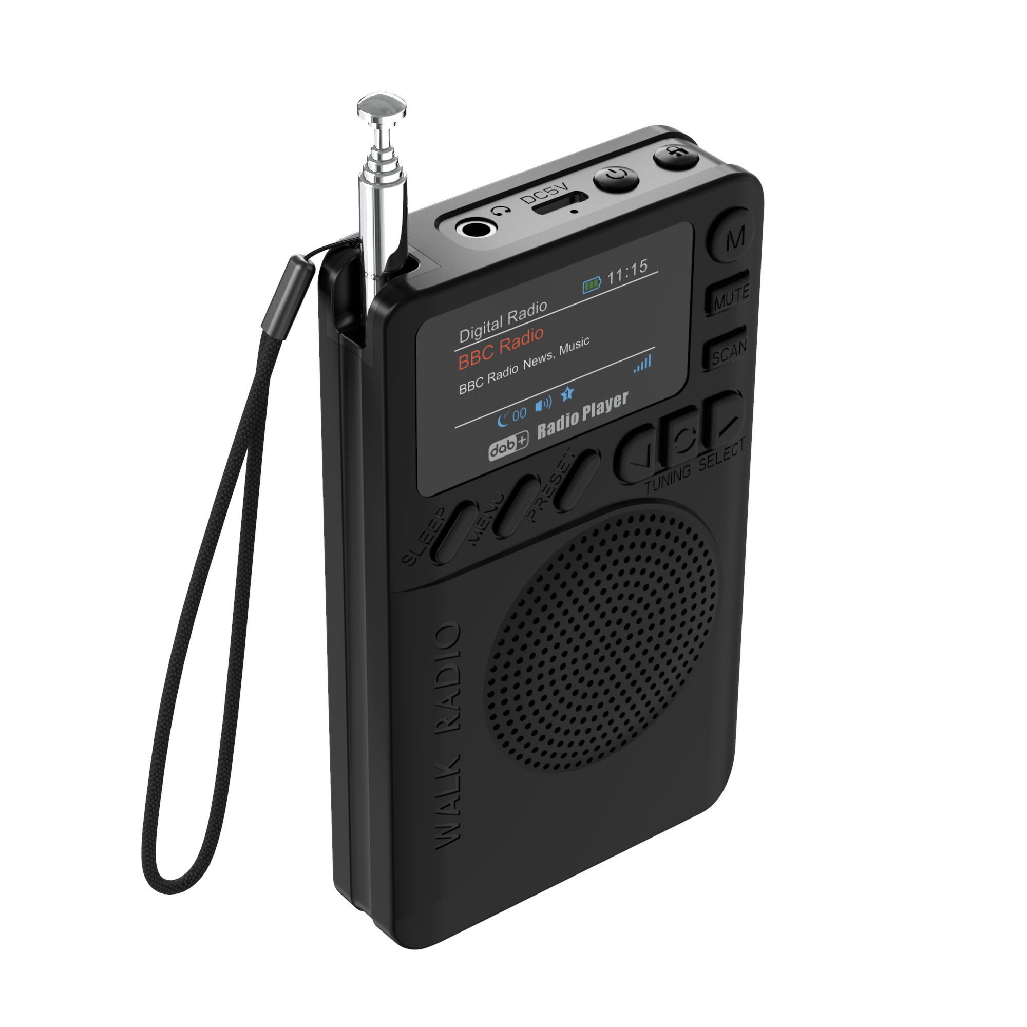 Mini DAB+ Taschenradio mit LED Display und Lautsprecher